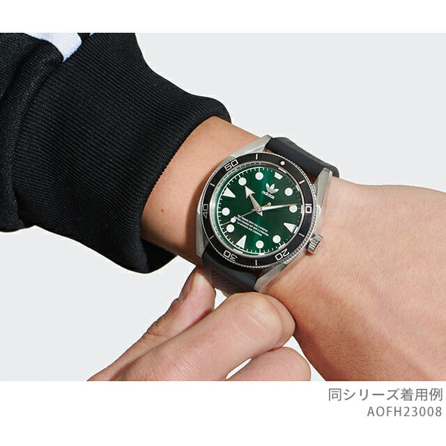 アディダス Edition Two クォーツ 電池式 腕時計 ブランド メンズ adidas AOFH23008 アナログ グリーン ブラック 黒 AOFH23008