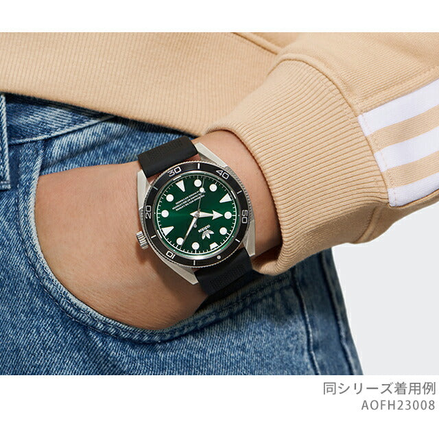 アディダス Edition Two クォーツ 電池式 腕時計 ブランド メンズ adidas AOFH23008 アナログ グリーン ブラック 黒 AOFH23008