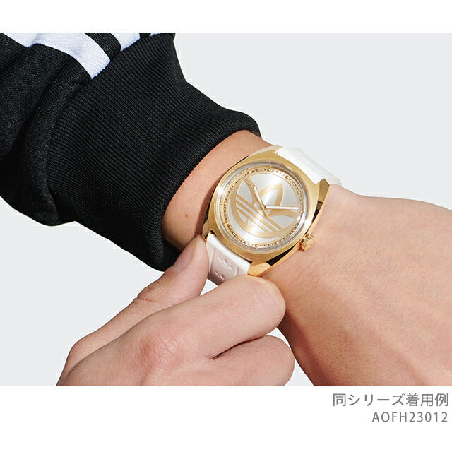 アディダス Edition One クォーツ 電池式 腕時計 ブランド メンズ レディース adidas AOFH23012 アナログ ゴールド シルバー ホワイト 白 AOFH23012