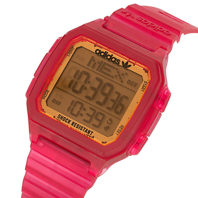 アディダス DIGITAL ONE GMT クオーツ 腕時計 ブランド メンズ レディース adidas AOST22052 デジタル オレンジ クリアピンク AOST22052