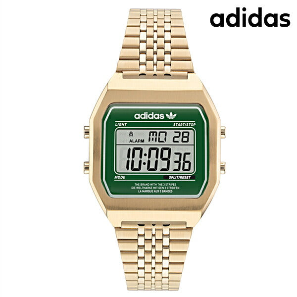 アディダス DIGITAL TWO クオーツ 腕時計 ブランド メンズ レディース adidas AOST22071 デジタル グリーン ゴールド AOST22071