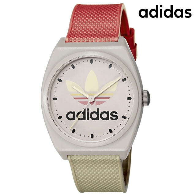 アディダス PROJECT TWO GRFX クオーツ 腕時計 ブランド メンズ レディース adidas AOST23056 アナログ ベージュ レッド 赤 AOST23056