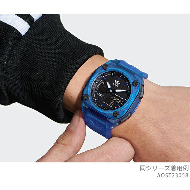 アディダス City Tech One クォーツ 電池式 腕時計 ブランド メンズ レディース adidas AOST23058 アナデジ ブラック ブルー 黒 AOST23058