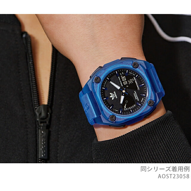 アディダス City Tech One クォーツ 電池式 腕時計 ブランド メンズ レディース adidas AOST23058 アナデジ ブラック ブルー 黒 AOST23058