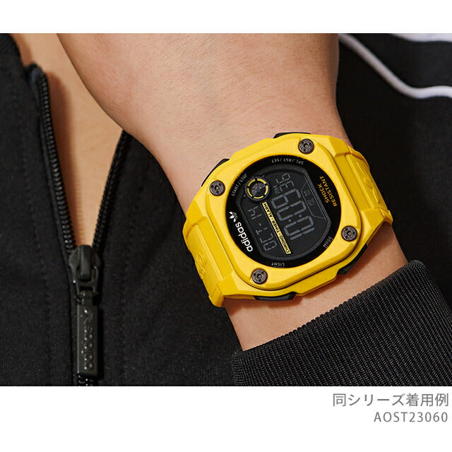 アディダス City Tech Two クォーツ 電池式 腕時計 ブランド メンズ レディース adidas AOST23060 デジタル ブラック イエロー AOST23060