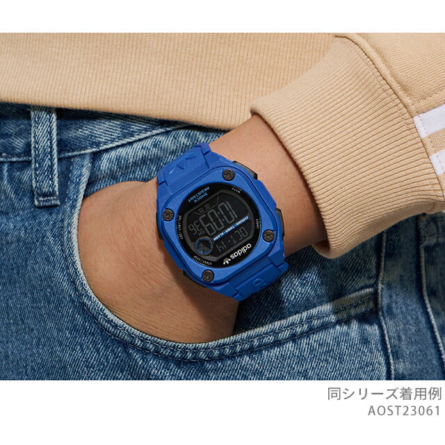 アディダス City Tech Two クォーツ 電池式 腕時計 ブランド メンズ レディース adidas AOST23061 デジタル ブラック ブルー 黒 AOST23061