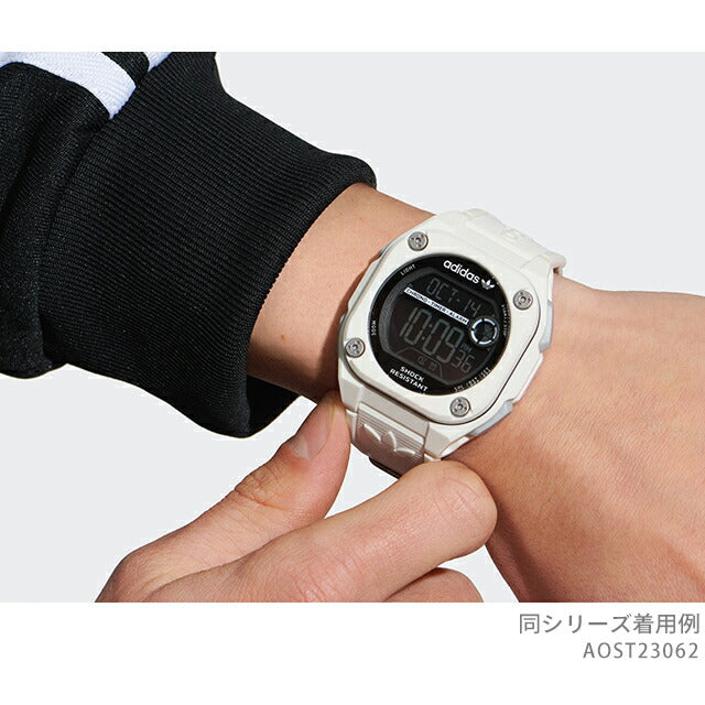 アディダス City Tech Two クォーツ 電池式 腕時計 ブランド メンズ レディース adidas AOST23062 デジタル ブラック ホワイト AOST23062