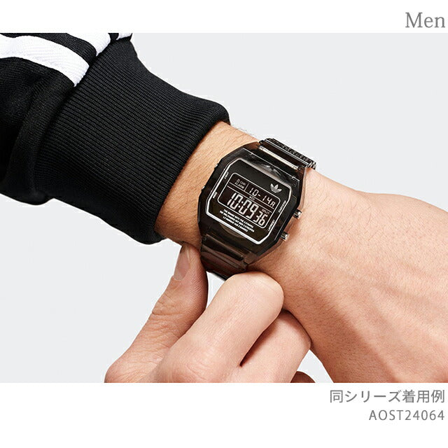 アディダス DIGITAL TWO Crystal クオーツ 腕時計 ブランド メンズ レディース adidas AOST24064 デジタル ブラック AOST24064