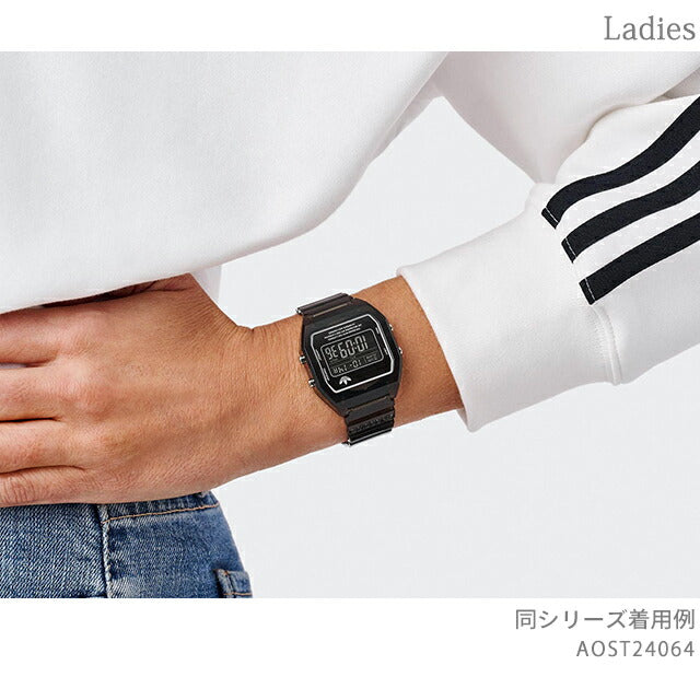 アディダス DIGITAL TWO Crystal クオーツ 腕時計 ブランド メンズ レディース adidas AOST24064 デジタル ブラック AOST24064