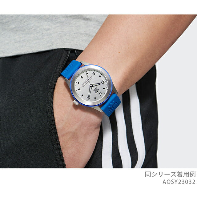 アディダス Code Three クォーツ 電池式 腕時計 ブランド メンズ レディース adidas AOSY23032 アナログ シルバー ブルー AOSY23032