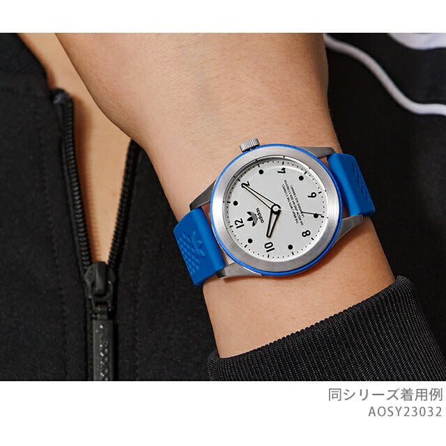 アディダス Code Three クォーツ 電池式 腕時計 ブランド メンズ レディース adidas AOSY23032 アナログ シルバー ブルー AOSY23032