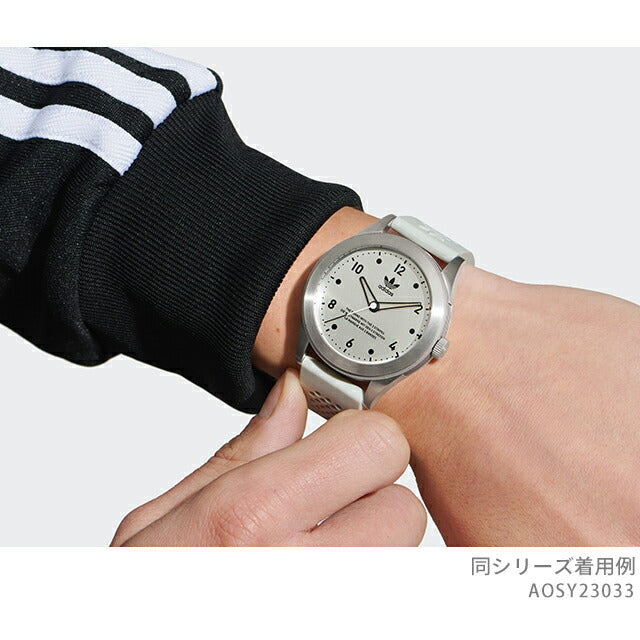 アディダス Code Three クォーツ 電池式 腕時計 ブランド メンズ レディース adidas AOSY23033 アナログ シルバー ホワイト 白 AOSY23033