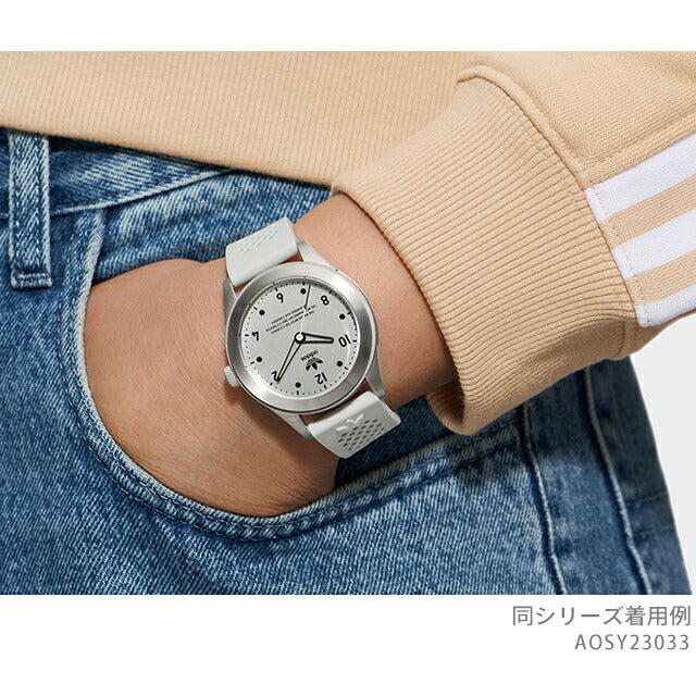 アディダス Code Three クォーツ 電池式 腕時計 ブランド メンズ レディース adidas AOSY23033 アナログ シルバー ホワイト 白 AOSY23033