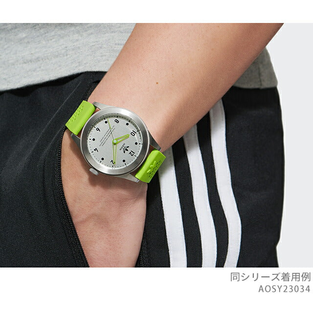 アディダス Code Three クォーツ 電池式 腕時計 ブランド メンズ レディース adidas AOSY23034 アナログ シルバー グリーン AOSY23034