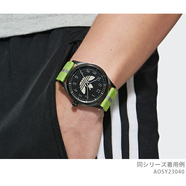 アディダス Code Four クォーツ 電池式 腕時計 ブランド メンズ レディース adidas AOSY23040 アナログ ブラック グリーン 黒 AOSY23040