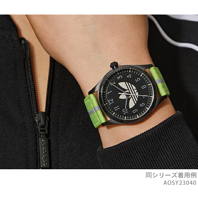 アディダス Code Four クォーツ 電池式 腕時計 ブランド メンズ レディース adidas AOSY23040 アナログ ブラック グリーン 黒 AOSY23040