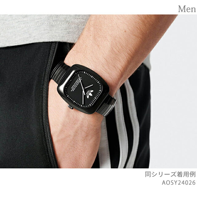 アディダス RETRO WAVE ONE クオーツ 腕時計 ブランド メンズ adidas AOSY24026 アナログ オールブラック 黒 AOSY24026