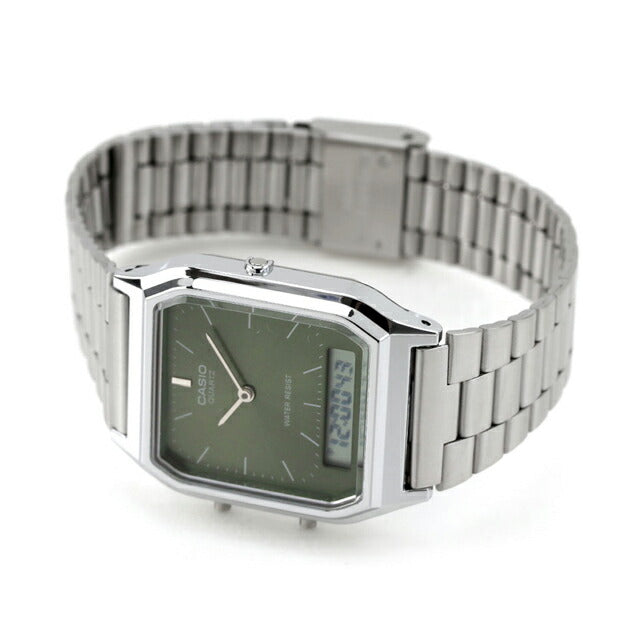 カシオ チープカシオ CASIO クォーツ 電池式 AQ-230A-3AMQY クラシック ユニセックス チプカシ 腕時計 ブランド カシオ casio アナデジ グリーン AQ-230A-3AMQYDF