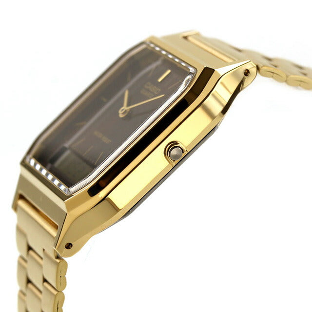 カシオ チープカシオ CASIO クォーツ 電池式 AQ-230GA-5AMQY クラシック ユニセックス チプカシ 腕時計 ブランド カシオ casio アナデジ ブラウン ゴールド AQ-230GA-5AMQYDF
