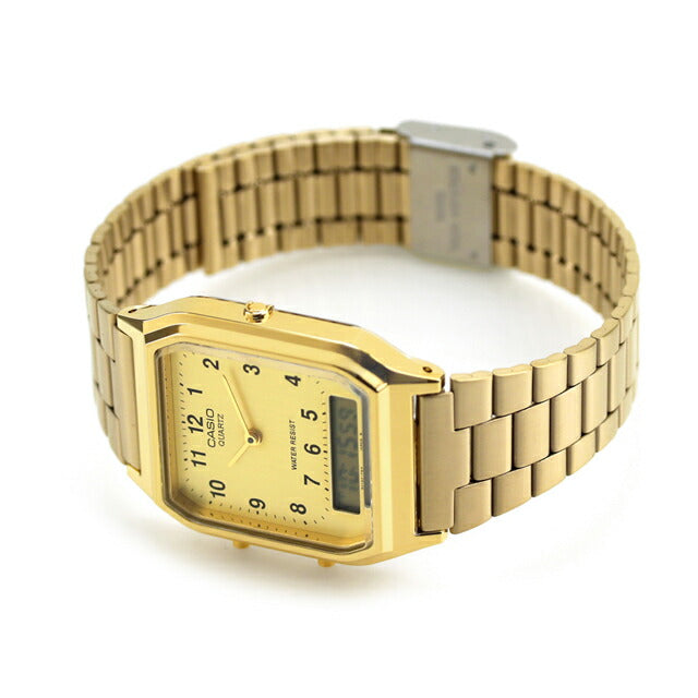 カシオ CASIO クォーツ 電池式 AQ-230GA-9B 海外モデル ユニセックス メンズ レディース 腕時計 ブランド カシオ casio アナデジ ゴールド AQ-230GA-9BDF