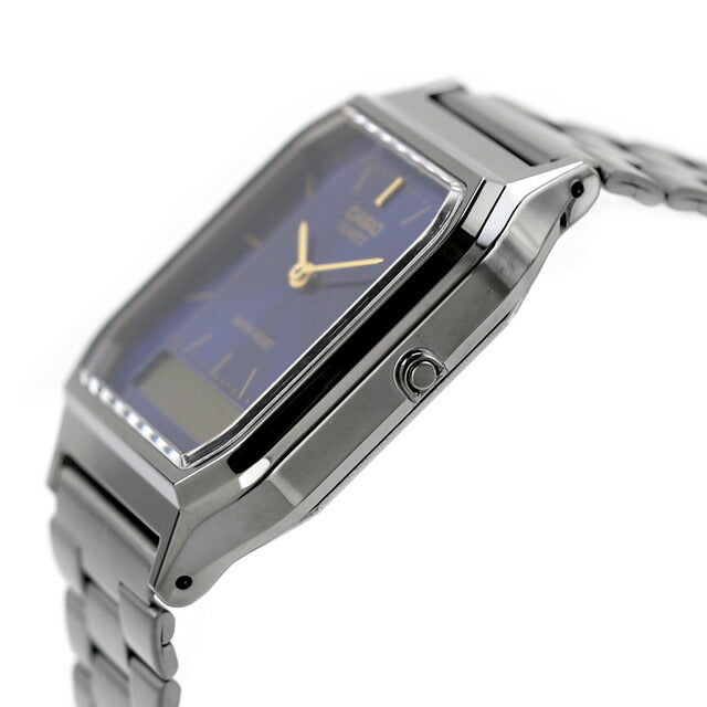 カシオ CASIO クォーツ 電池式 AQ-230GG-2A ビンテージ 海外モデル ユニセックス メンズ レディース 腕時計 ブランド カシオ casio アナデジ ブルー ガンメタル AQ-230GG-2ADF