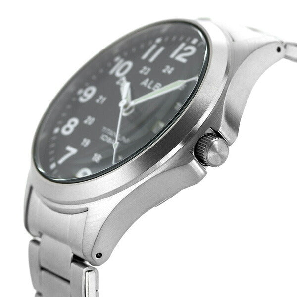 セイコー アルバ メンズ 腕時計 ブランド カレンダー チタン AQPJ402 SEIKO クオーツ ブラック AQPJ402
