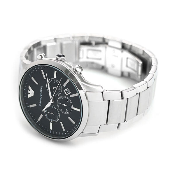 エンポリオアルマーニ 時計 メンズ クロノグラフ アルマーニ 腕時計 ブランド レナト 46mm AR2460 ブラック AR2460