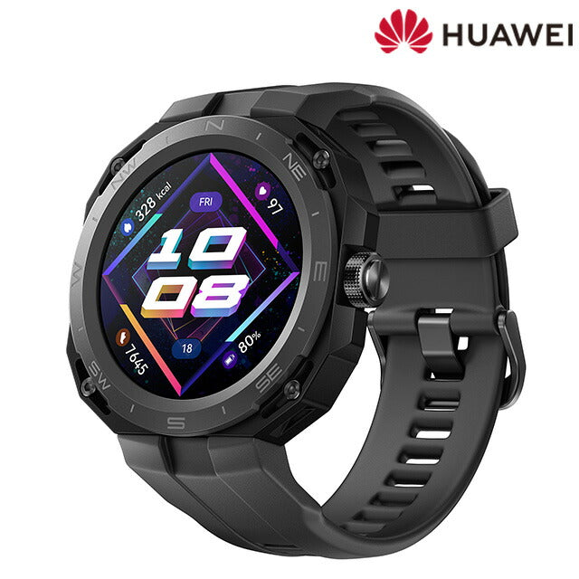 ファーウェイ WATCH GT Cyber Midnight Black 充電式クオーツ スマートウォッチ メンズ レディース Bluetooth HUAWEI ARNOLD-B19-BK ブラック 黒 ARNOLD-B19-BK