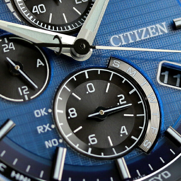 シチズン アテッサ CITIZEN エコドライブ ソーラー電波 チタン クロノグラフ AT8040-57L メンズ 腕時計 ブランド ブルー AT8040-57L