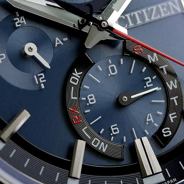 シチズン アテッサ アクトライン エコドライブ ソーラー電波 チタン メンズ 腕時計 ブランド AT8186-51L CITIZEN ACT Line ブルー ブラック AT8186-51L