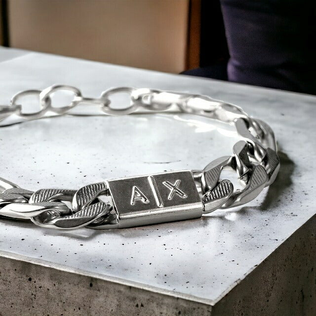 アルマーニ エクスチェンジ ブレスレット メンズ ブランド ステンレススチール AXG0077040 シルバー アクセサリー AXG0077040