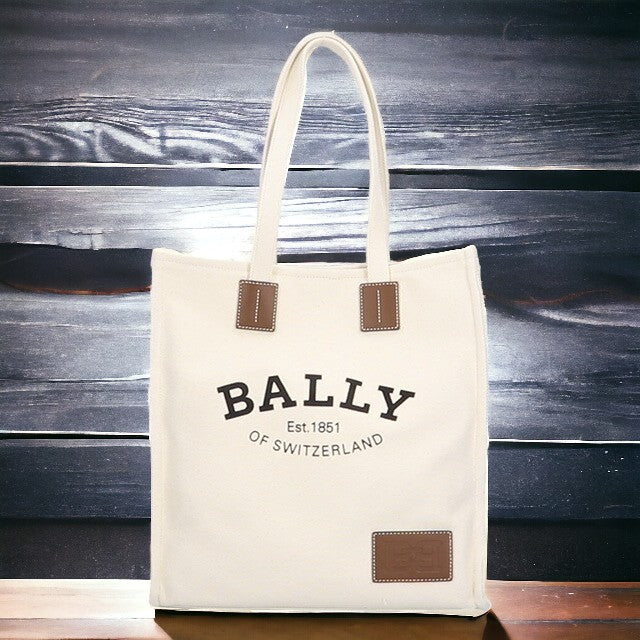 バリー トートバッグ BALLY クリスタリア コットン ナチュラル ファブリック メンズ レディース 6236963 エクリュ バッグ 記念品 プレゼント ギフト BA-6236963