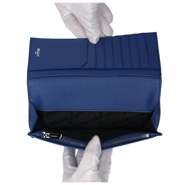 バリー 財布 長財布 メンズ 革 レザーウォレット 小銭入れ BALLY バリロ 6302753 ブラック ブルー 記念品 プレゼント ギフト BA-6302753