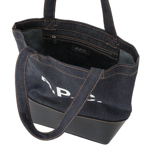 アーペーセー A.P.C. CODDP M61568 IAK DARK NAVY APC アクセル デニム×レザー トートバッグ スモール ダークネイビー レディース メンズ BBAP00097L