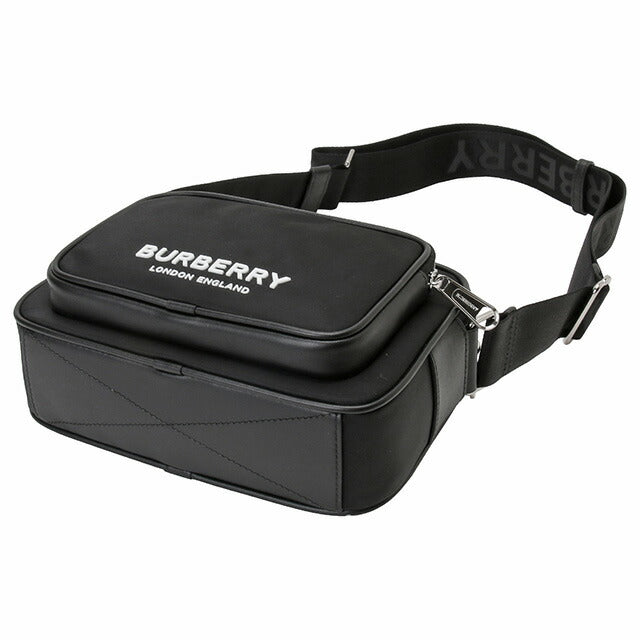 バーバリー BURBERRY 8049094 A1189 ロゴプリント パディバッグ ショルダーバッグ ブラック メンズ ユニセックス ML PADDY PN9 BBBU00136M