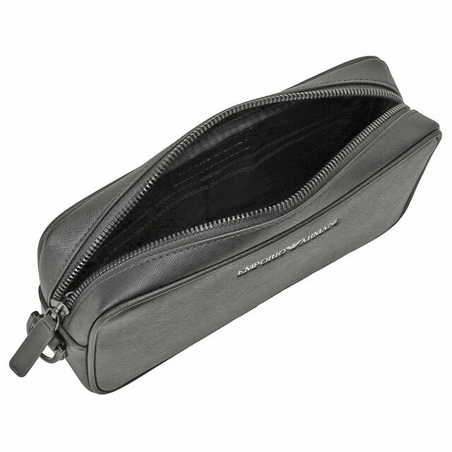 エンポリオアルマーニ EMPORIO ARMANI Y4R356 Y020V 81072 サフィアーノ ハンドポーチ クラッチバッグ トラベルポーチ ブラック メンズ 記念品 ギフト BBEA00087M