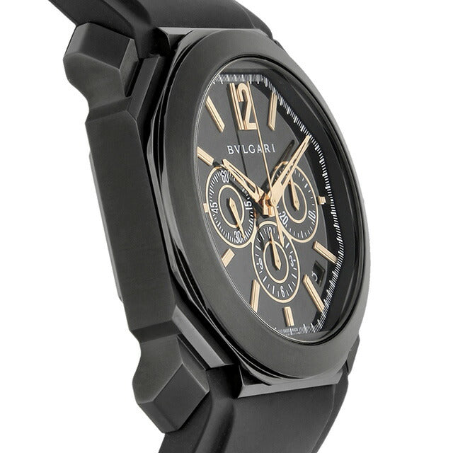 ブルガリ オクト ウルトラネロ 自動巻き 機械式 腕時計 メンズ クロノグラフ BVLGARI BGO41BBSVDCH アナログ ブラック 黒 スイス製 BGO41BBSVDCH