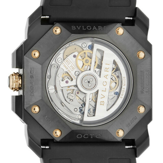 ブルガリ オクト ウルトラネロ 自動巻き 機械式 腕時計 メンズ クロノグラフ BVLGARI BGO41BBSVDCH アナログ ブラック 黒 スイス製 BGO41BBSVDCH