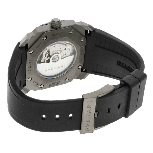 ブルガリ オクト 自動巻き 腕時計 ブランド メンズ チタン BVLGARI BGO41C14TVD アナログ グレー ブラック 黒 スイス製 BGO41C14TVD