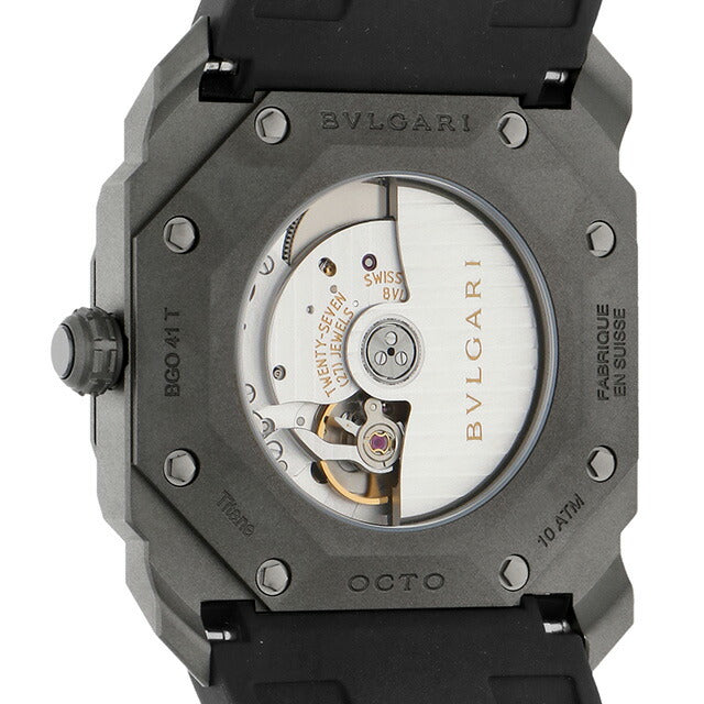ブルガリ オクト 自動巻き 腕時計 ブランド メンズ チタン BVLGARI BGO41C14TVD アナログ グレー ブラック 黒 スイス製 BGO41C14TVD