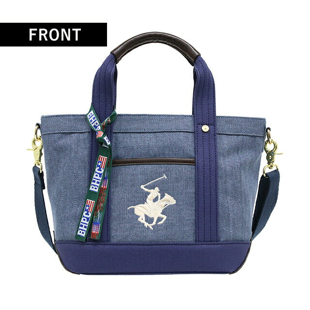ビバリーヒルズポロクラブ トートバッグ メンズ レディース ブランド キャンバストートバッグSS Cotton 253122 BL NV WH バッグ BH1006N-BLNVWH