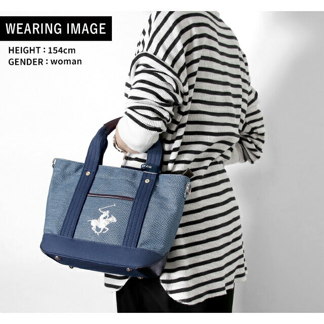 ビバリーヒルズポロクラブ トートバッグ メンズ レディース ブランド キャンバストートバッグSS Cotton 253122 BL NV WH バッグ BH1006N-BLNVWH