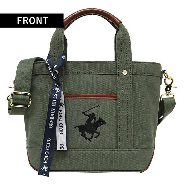 ビバリーヒルズポロクラブ トートバッグ メンズ レディース ブランド キャンバストートバッグSS Cotton 284918 GRN GRN BK バッグ BH1006N-GRNGRNBK