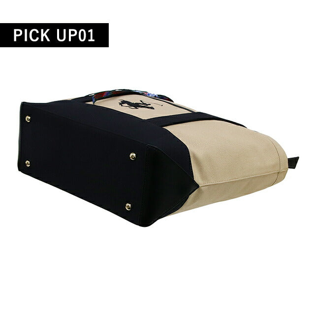 ビバリーヒルズポロクラブ トートバッグ メンズ レディース ブランド キャンバストートバッグL Cotton 243710 BE BK BK バッグ BH1008N-BEBKBK