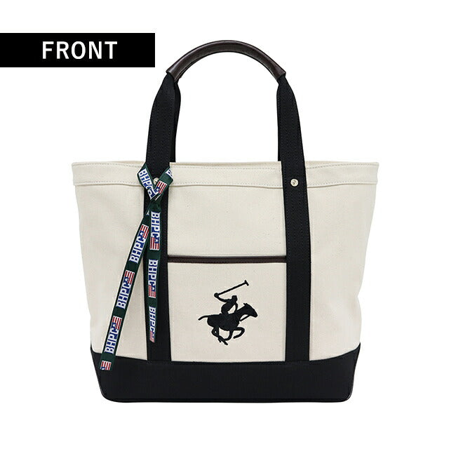 ビバリーヒルズポロクラブ トートバッグ メンズ レディース ブランド キャンバストートバッグL Cotton 152456 IV BK BK バッグ BH1008N-IVBKBK