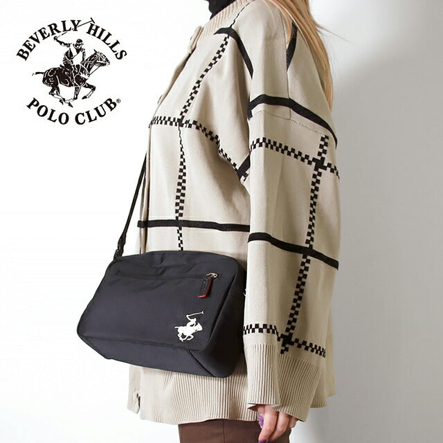ビバリーヒルズポロクラブ ショルダーバッグ メンズ レディース ブランド ショルダーバッグ Polyester 181282 BK WH バッグ BHC005-BKWH