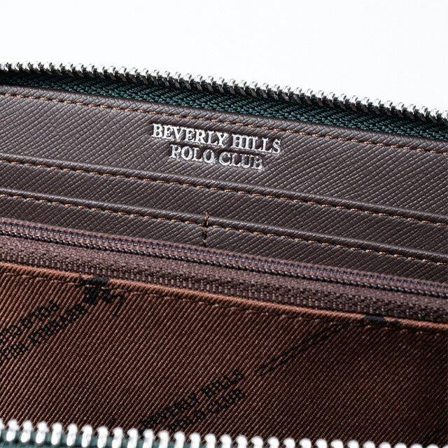 ビバリーヒルズポロクラブ 財布 メンズ ブランド 長財布 革 レザーウォレット 小銭入れあり グリーン ダークブラウン BHG-M1001-GRNDBR