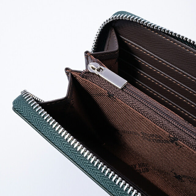 ビバリーヒルズポロクラブ 財布 メンズ ブランド 長財布 革 レザーウォレット 小銭入れあり グリーン ダークブラウン BHG-M1001-GRNDBR