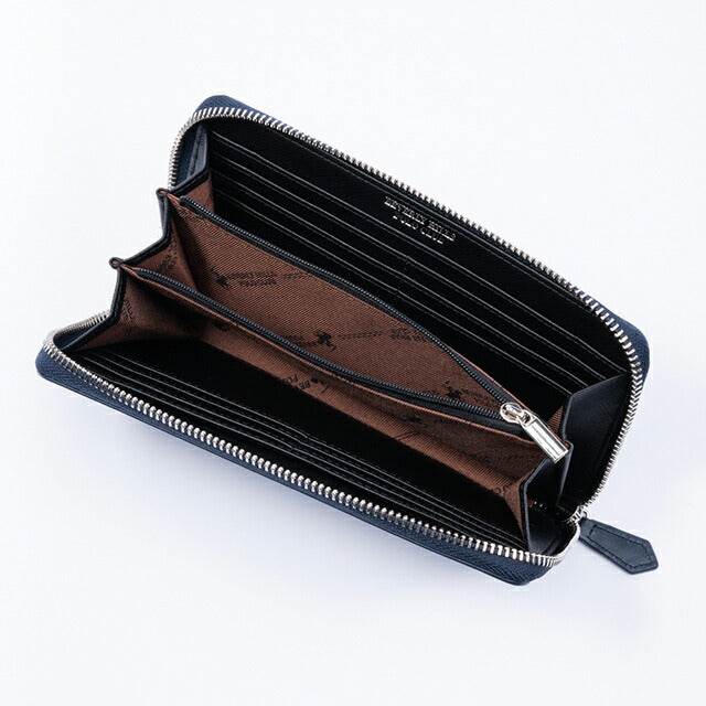 ビバリーヒルズポロクラブ 財布 メンズ ブランド 長財布 革 レザーウォレット 小銭入れあり ネイビー ブラック BHG-M1001-NVBK