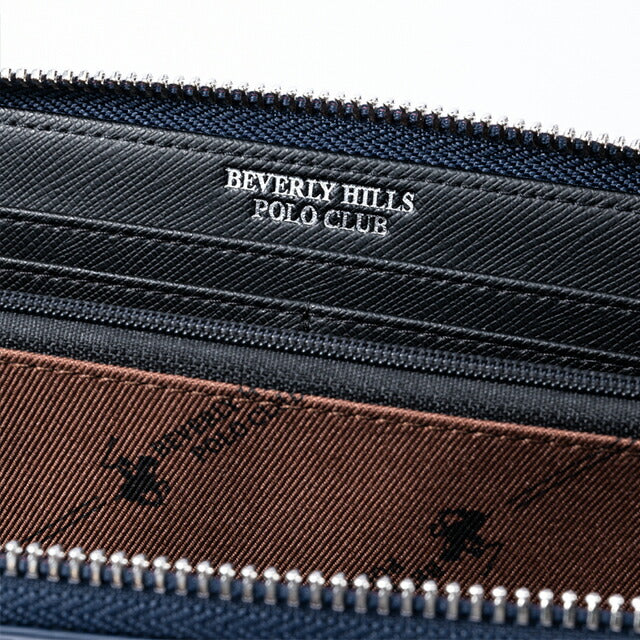 ビバリーヒルズポロクラブ 財布 メンズ ブランド 長財布 革 レザーウォレット 小銭入れあり ネイビー ブラック BHG-M1001-NVBK